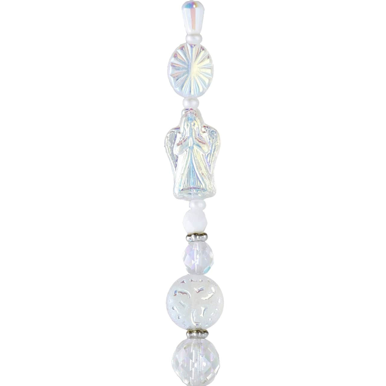 Angel White Iridescent Czech Glass Bead Mix by Bead Landing&#x2122;